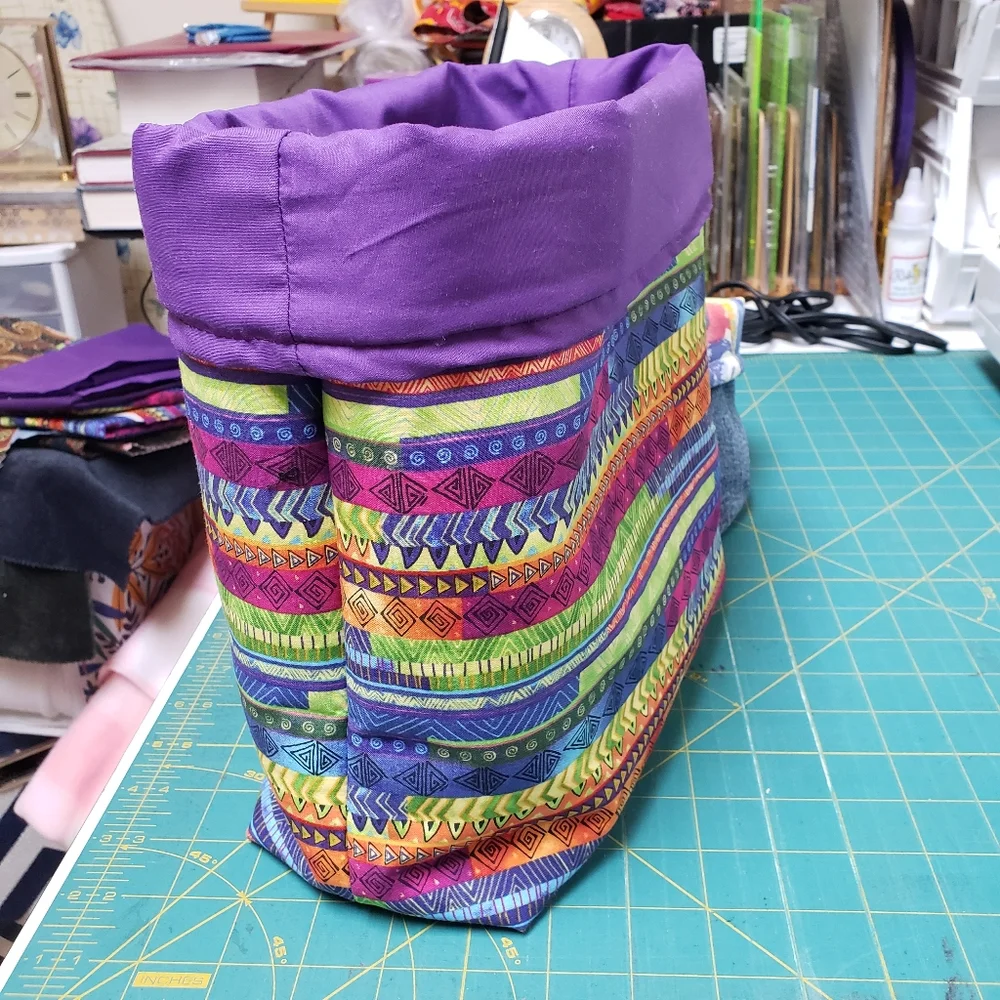 Hand-sewn Fabric Basket...would look nice in bathroom with guest towels, etc.